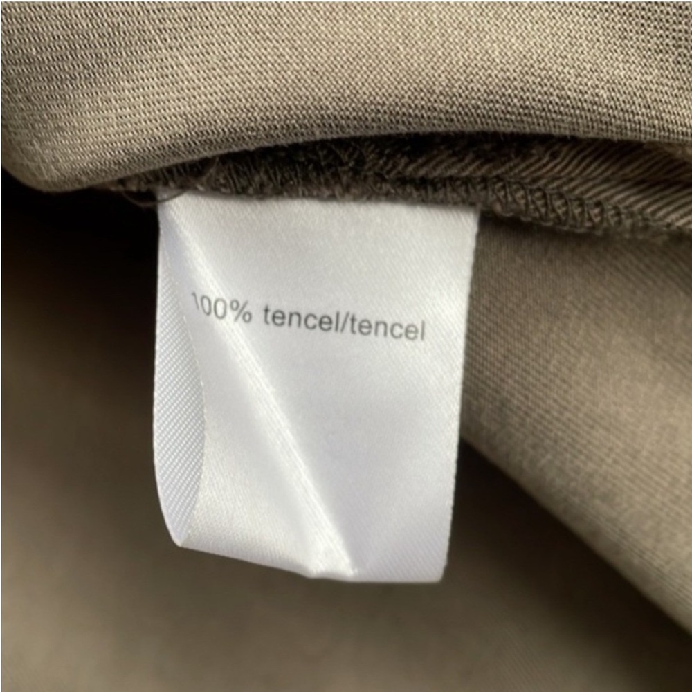Pam & Gela Jacket Utility Coat Olive Green Tencel Side Ties Casual Size Small - Picture 7 of 10